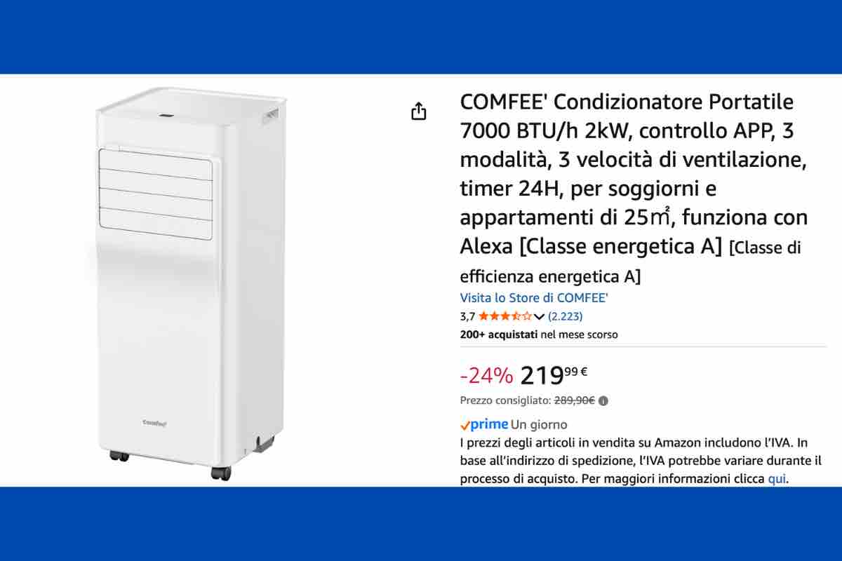 COMFEE' Condizionatore Portatile 7000 BTU